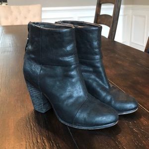 Rag & Bone Black Newbury booties 37.5 good cond